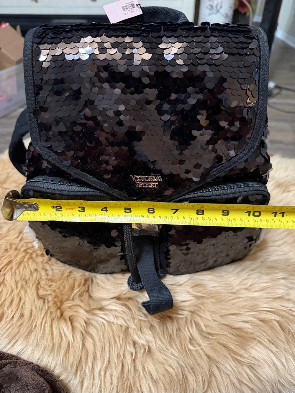 Victorias Secret Sequin Flap City Backpack Black NWT, Really Nice Backpack